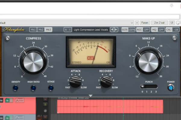 A modest compressor setting, offering a good starting point for vocals